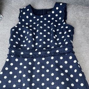 Polka dot blue sleeveless dress